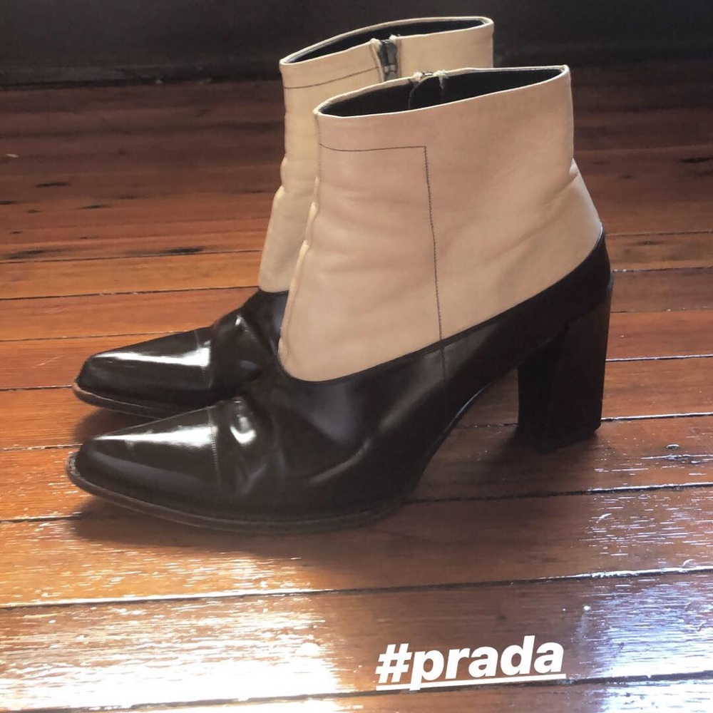 SOLD- Rare two-tone Prada booties! Love these 😍